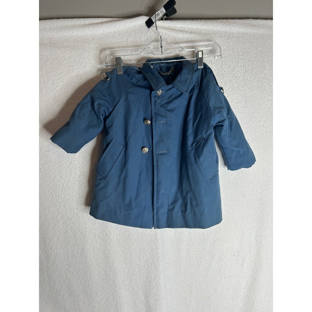 Weather Tamer Vintage Toddler Boys Blue Faux Fur Lined Coat Jacket 3T